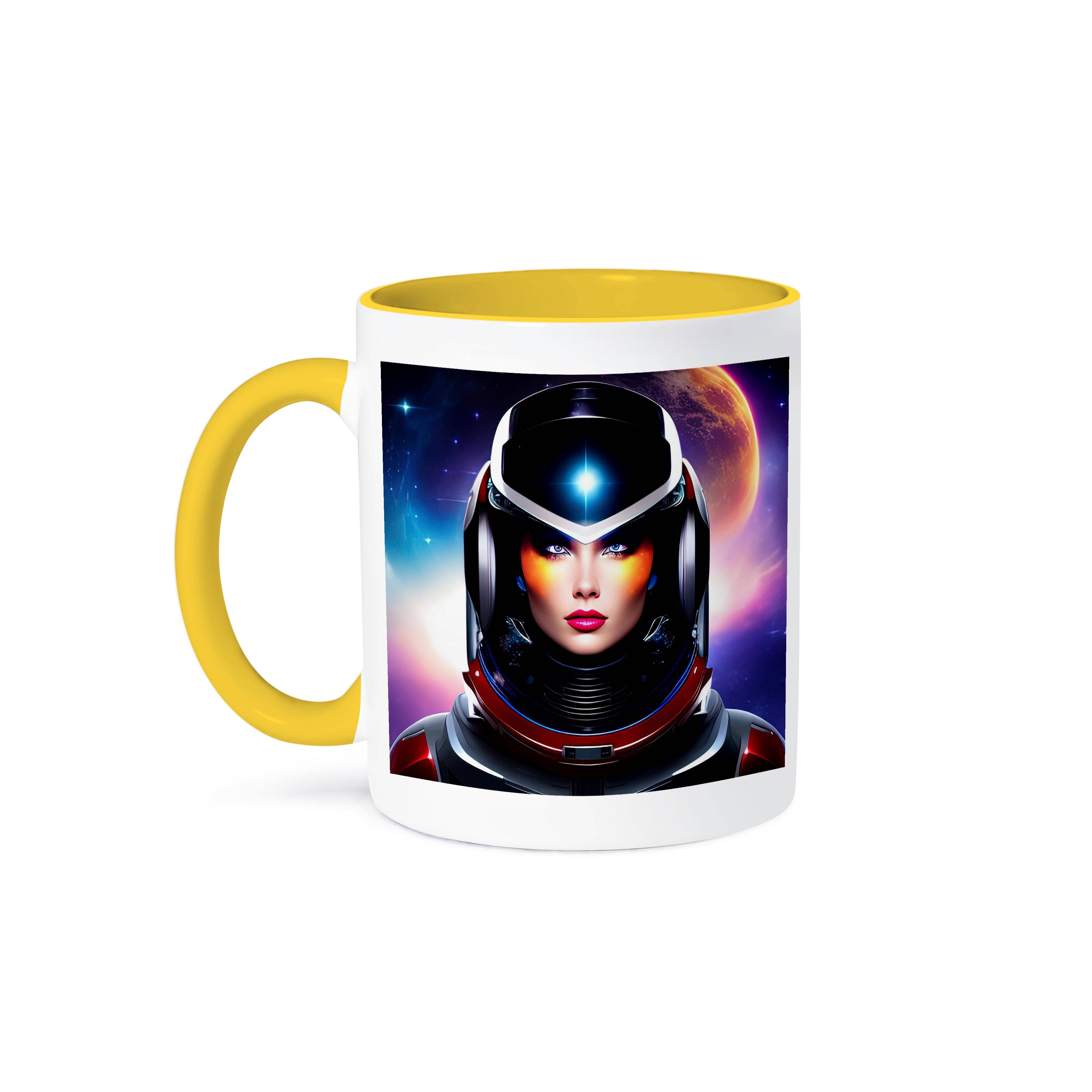 3dRose - Wholesale Coffee Mug - 3dRose, Charming woman astronaut beauty in space suit. Fantasy digital art, Mug0
