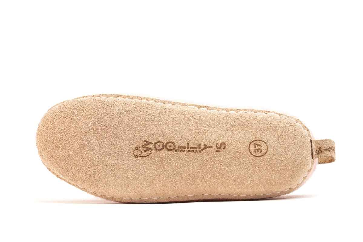 Woollyes Inc - Wholesale Slippers - Unisex - Indoor Open Heel Slippers With Leather Sole - Baby Pink7