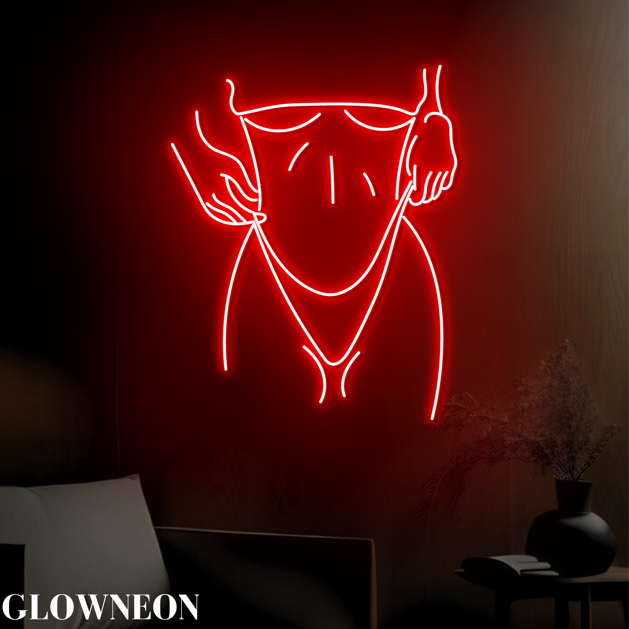 Glow Neon - Wholesale Wall Sign - Body Girl Sexy Line Art, Sexy Woman Body Pose Neon Led Light1
