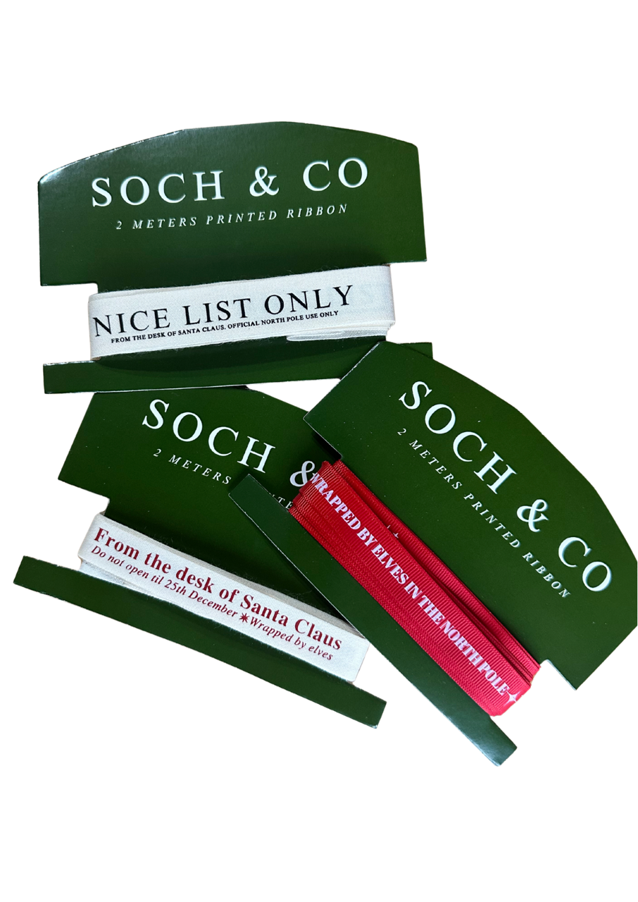 soch and co - Wholesale Ribbon - Gift Wrapping - Nice list Christmas ribbon1