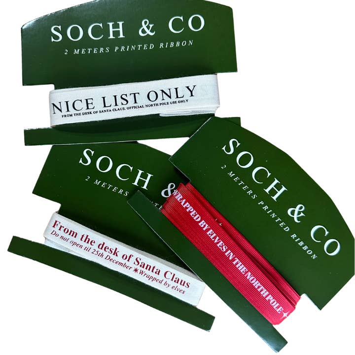 soch and co - Wholesale Ribbon - Gift Wrapping - Nice list Christmas ribbon1