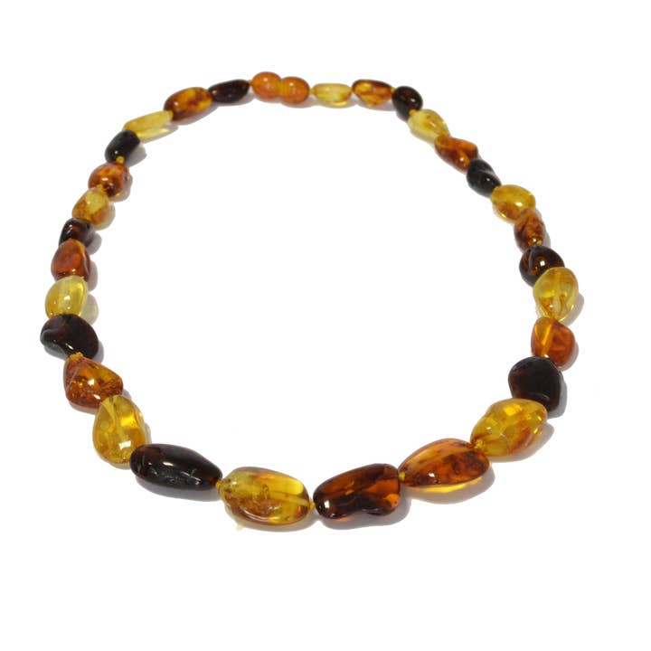 Collier en ambre poli multicolore pour adulte pour la vente par The Natural Amber