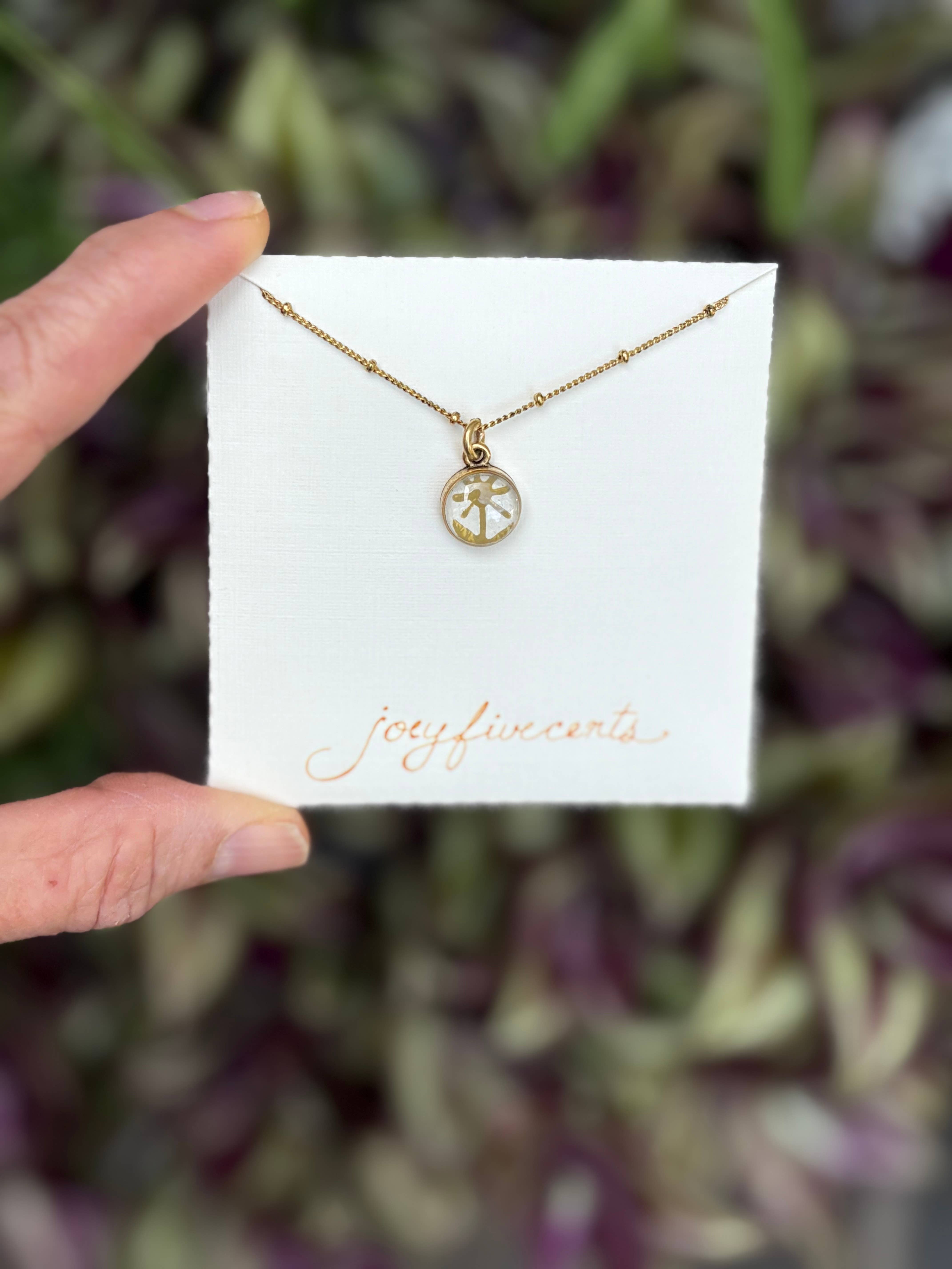 joeyfivecents - Wholesale Pendant/charm necklace - Tiny gold pendant flower necklace - whimsical, garden inspo3