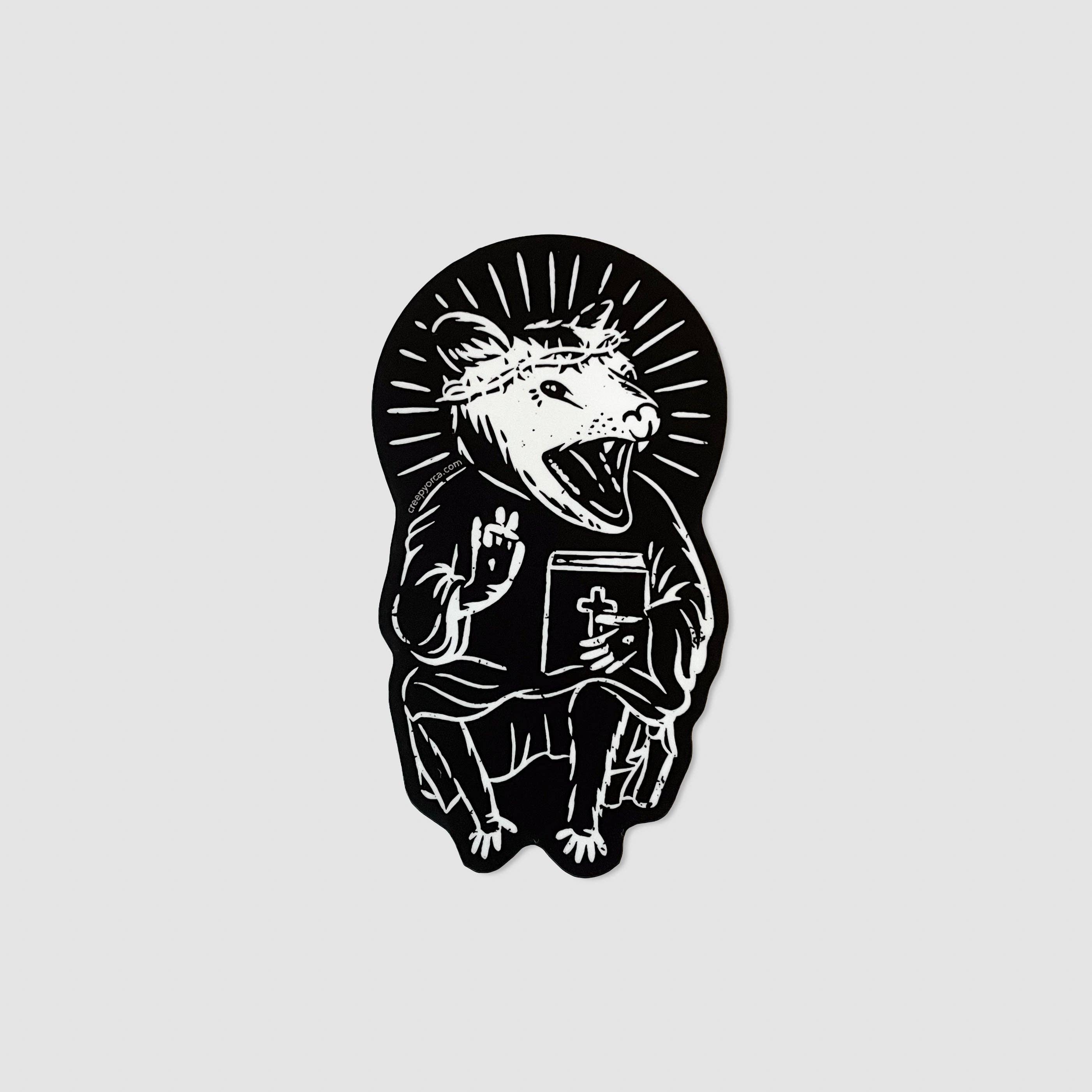 Creepy Orca Supply Company - Wholesale Sticker - Eat Trash Praise Jesus Die Cut Sticker