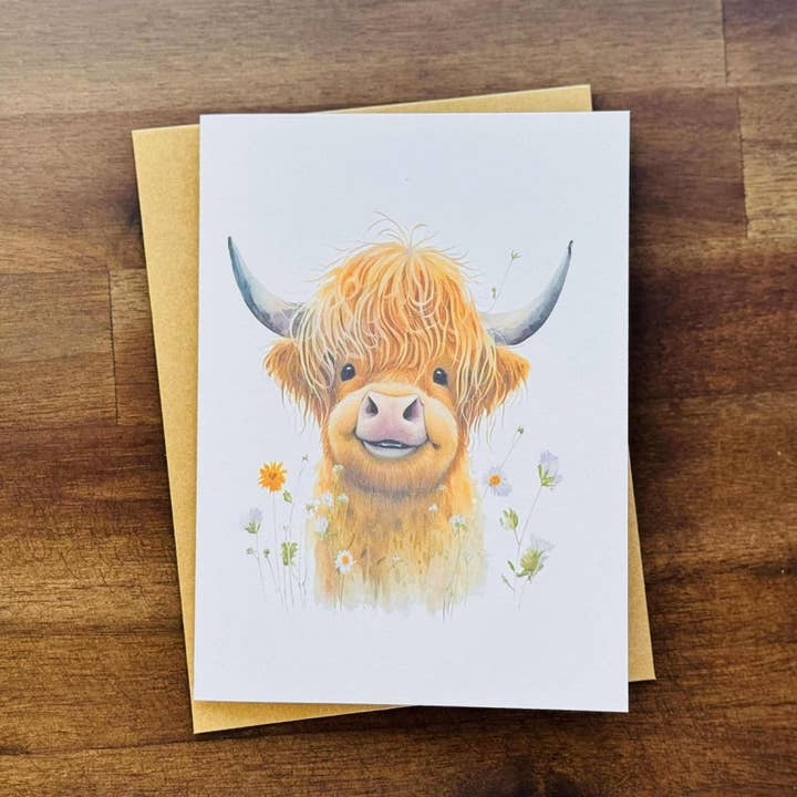 Mississippi Mae Monograms - Wholesale Stationery/Notecard Set - Assorted Highland Cow Note Cards4