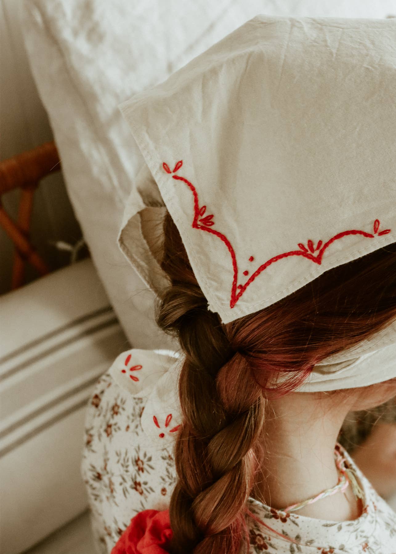 Eloise et moi - Wholesale Bandana - Unisex - Hand embroidered RODEO cotton bandana, hand dyed 12