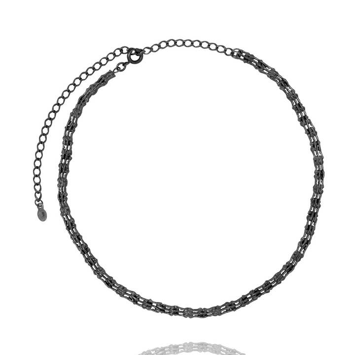 Collier Asterias en argent sterling 925 oxydé pour la vente par AURUM by Guðbjörg