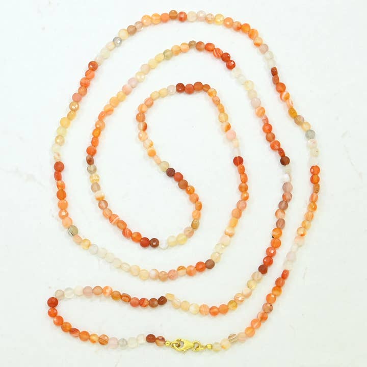 Schmuckoo Berlin - Wholesale Beaded/Pearl Necklace - Long Necklace Silver 925 Gold - Sunstone0