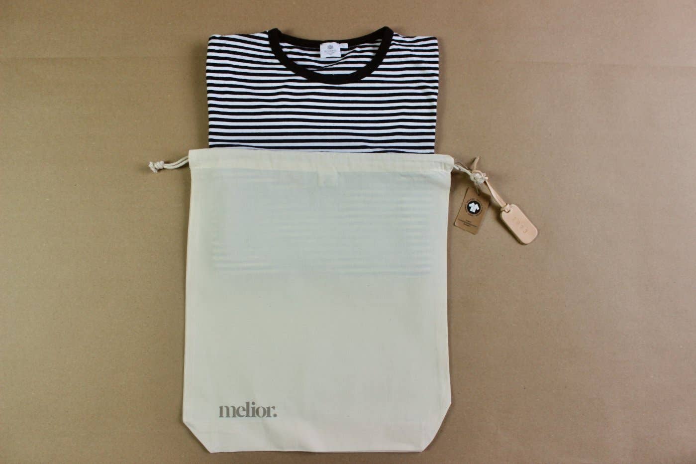 melior. - Wholesale Shoe bag – Men's - melior. Fairtrade Organic Cotton Drawstring/Shoe Bag1