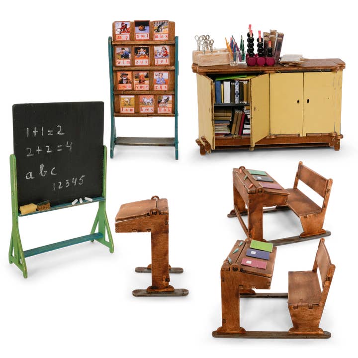 Het Muizenhuis – Engroshandel DIY-hobbysæt – Børn – Børnesæt til gør-det-selv dukkehusmøbler – klasseværelse (skala 1:12)2
