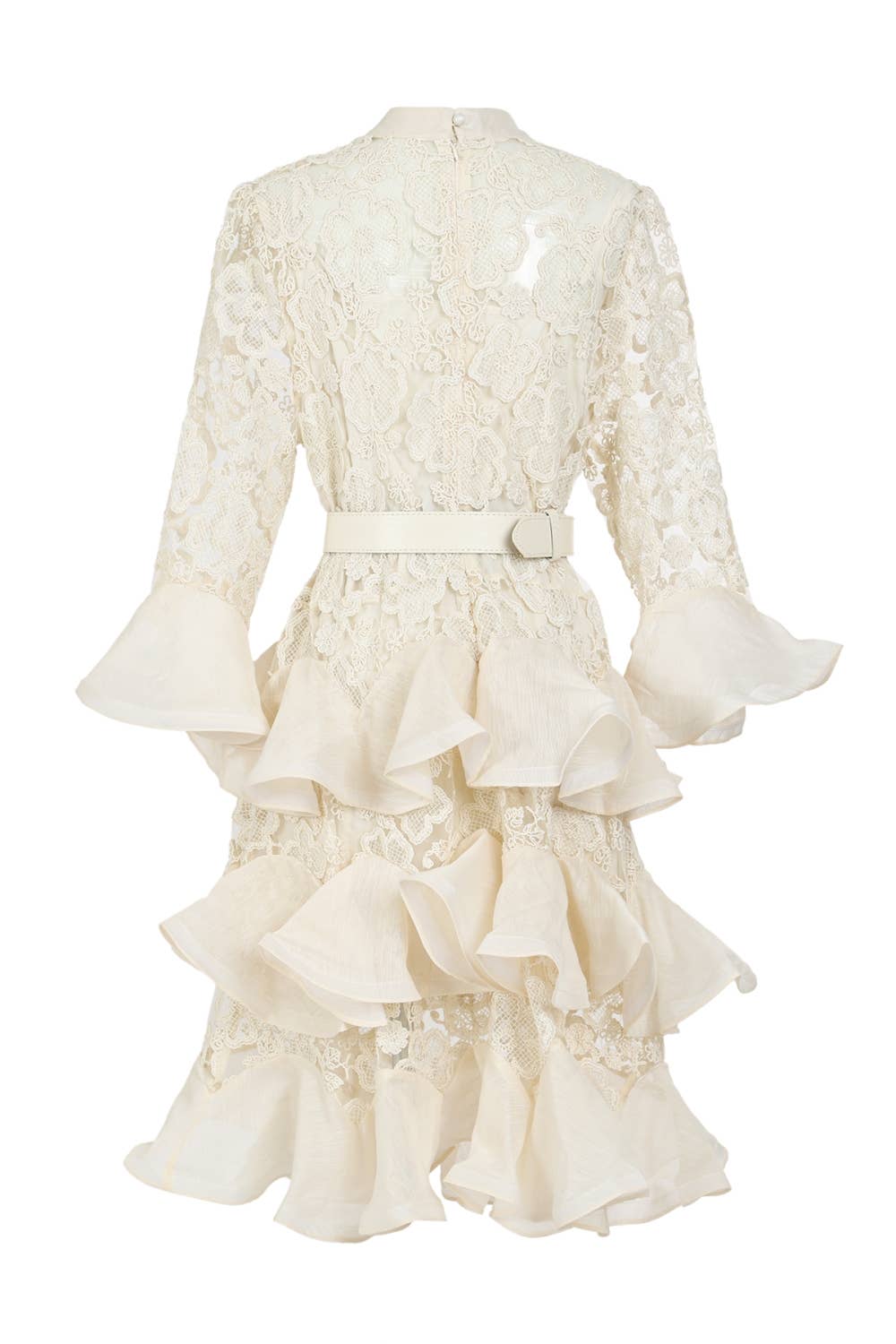 Beulah Style - Wholesale Jurk - Dames - Maxi-jurk van bloemenkant en gelaagde tule QC37803