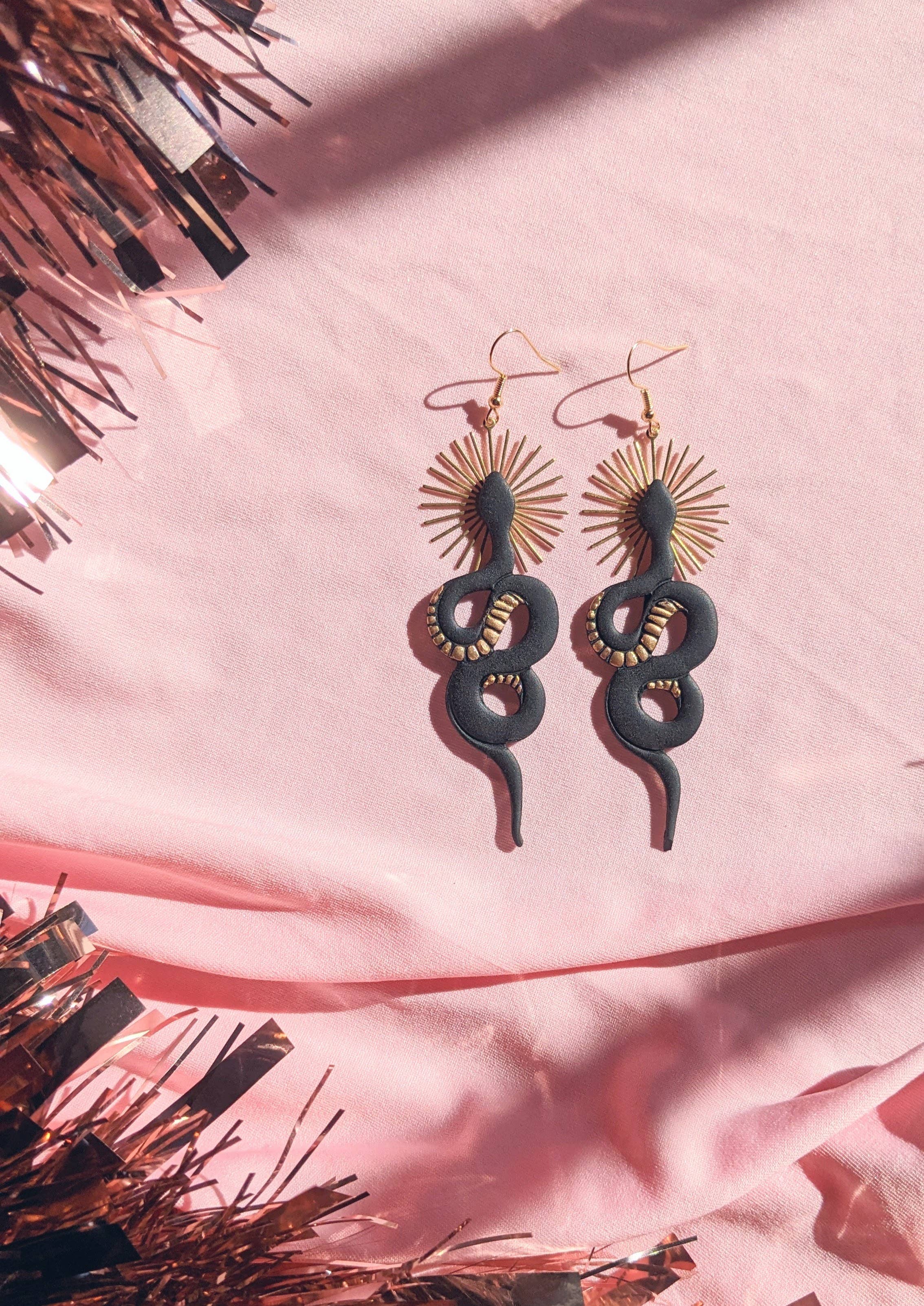 Xandra Page Co. - Wholesale Dangle Earrings - Divine Serpent Snake Earrings | Boho Polymer Clay Earrings1