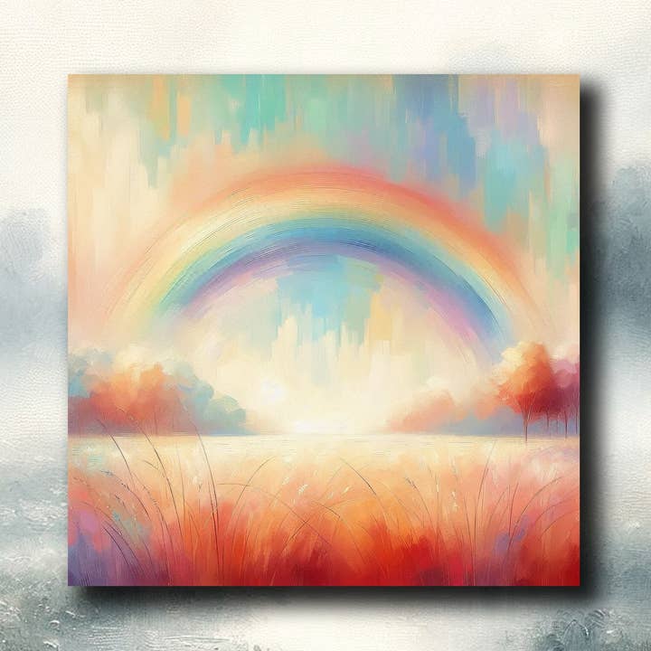 Rainbow Fridge Magnet 55x55mm Art on the Refrigerator for wholesale by frostedgrey