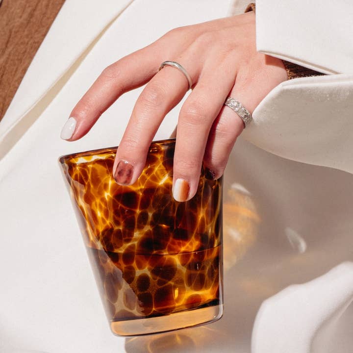 INSPECIAL HOME – Großhandel Trinkglas/Tasse – Handgefertigter Retro Eleganter Schildpatt-Glasbecher0