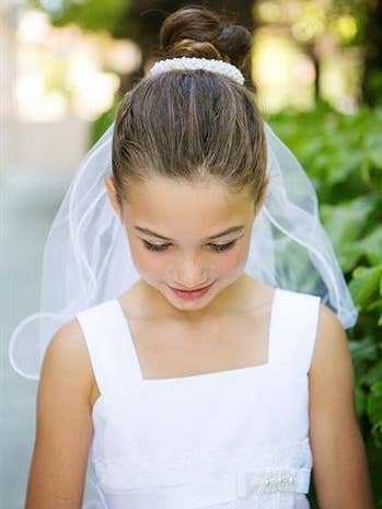 Bun Veil with All-Over Pearls for wholesale by Kid's Dream