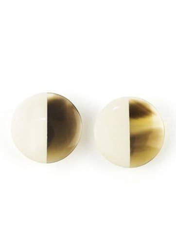 Brincos de disco com clipe de orelha e laca marfim por atacado de rivêt - L'Indochineur