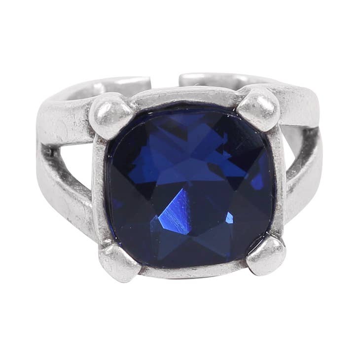 Handgemaakte ring van kristalmessing - 6842 voor wholesale door Chanour