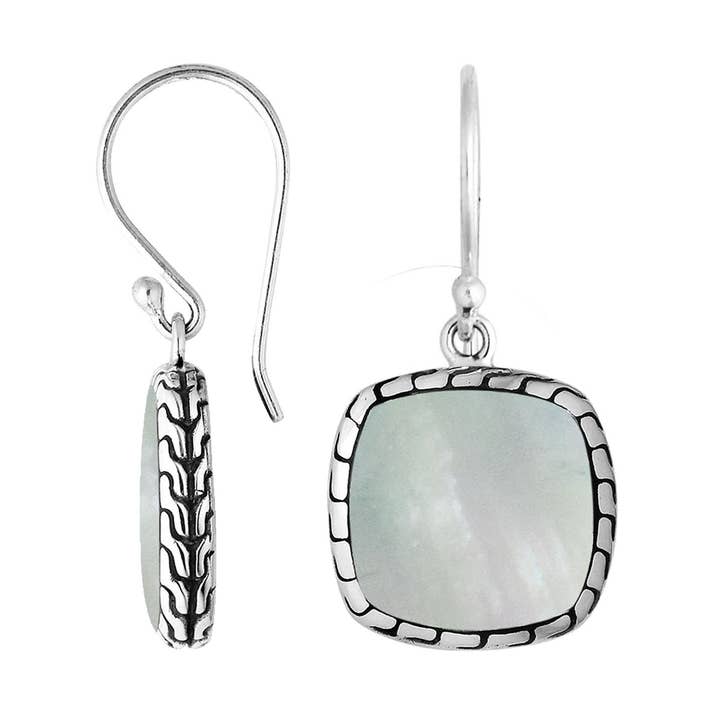 AE-6257-MOP Sterling Silver Earring With Mother Of Pearl for wholesale by Bali Designs