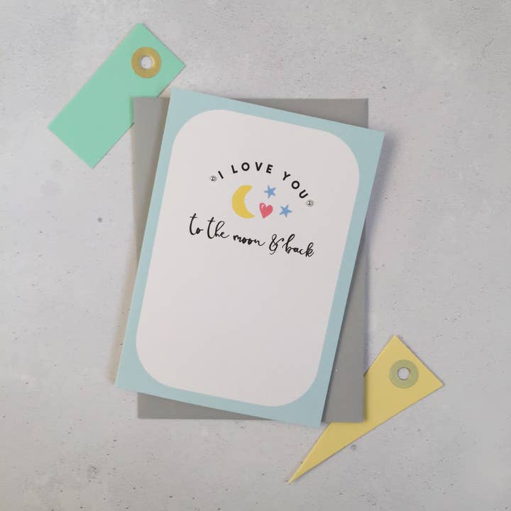I Love You to the Moon Card for wholesale by Always Sparkle