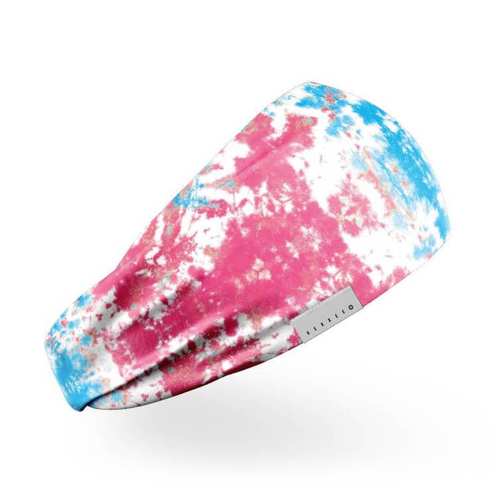 Fascia per capelli tie dye rossa e blu per la vendita all'ingrosso da parte di HEXXEE