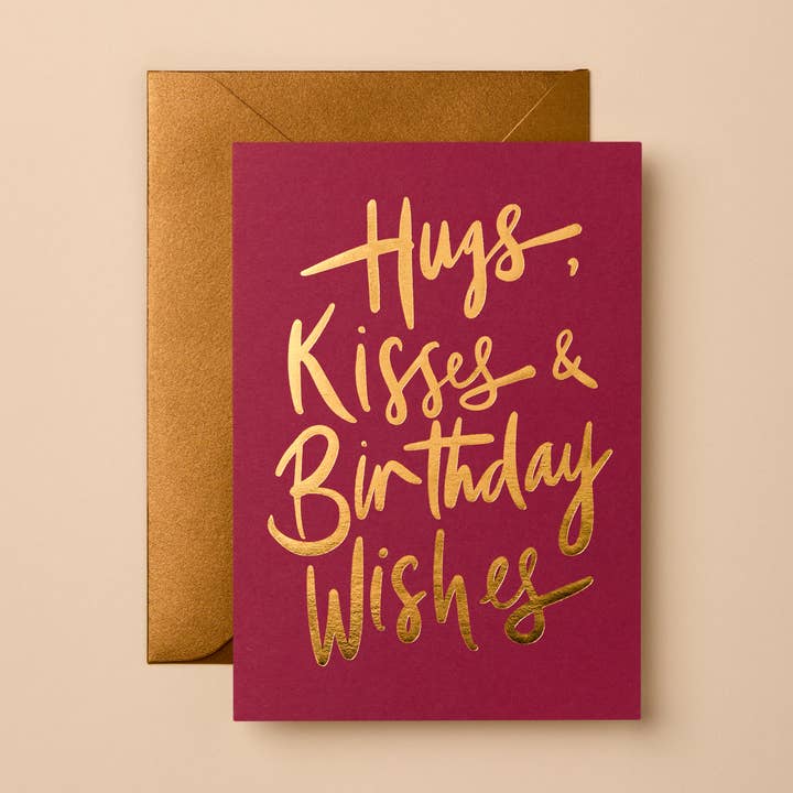 Luxury Birthday Card | Hand-Lettered Gold Foil Finish for wholesale by Gabrielle & Celine Greeting Cards Australia