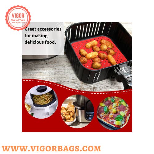 VIGOR - Wholesale Baking Sheet/Mat - Air Fryer Non-stick cookware Oil Mats - MOQ 10 Pcs3