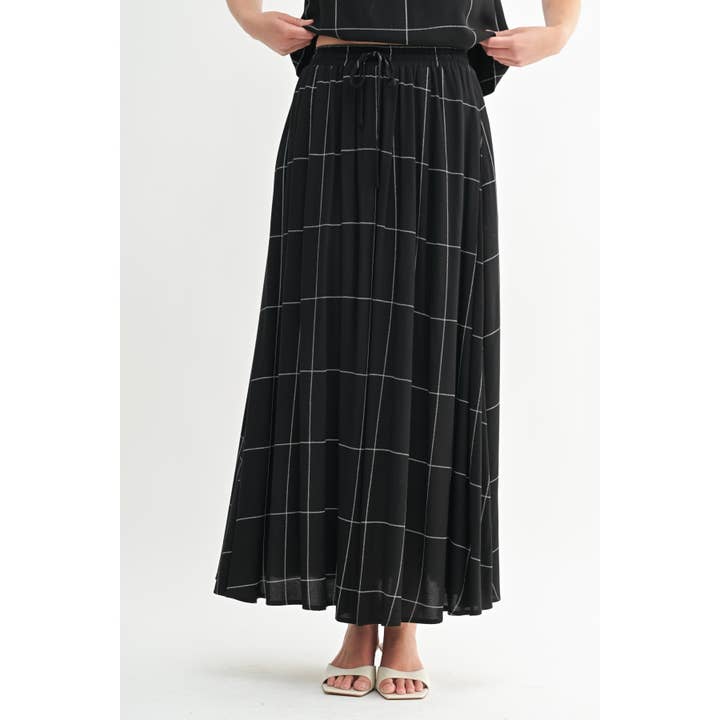 WINDOW PRINT ELASTIC WAIST MIDI SKIRT for wholesale by FUN2FUN