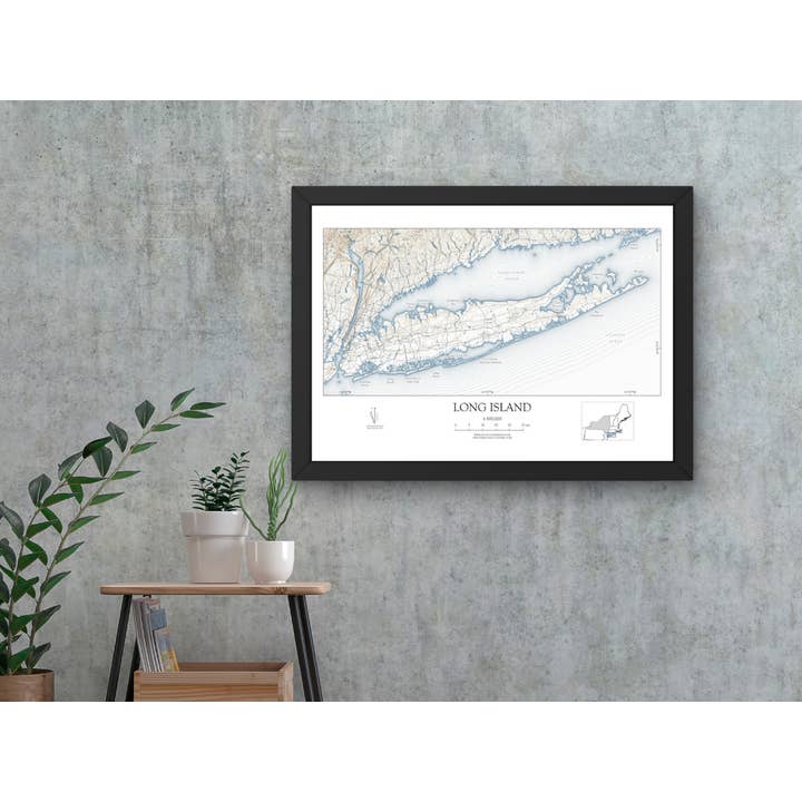 Scott Lussier Maps - Wholesale Map - Long Island New York Map Art Print NAUTICAL