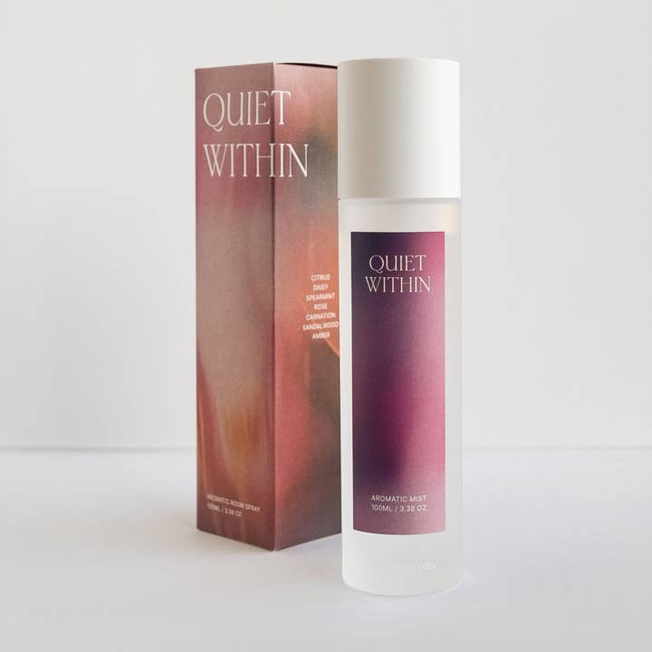 QUIET WITHIN: Citrus / Daisy / Jasmine / Sandalwood / Carnation Ceramic ROOM SPRAY for wholesale by Three More Days Collection