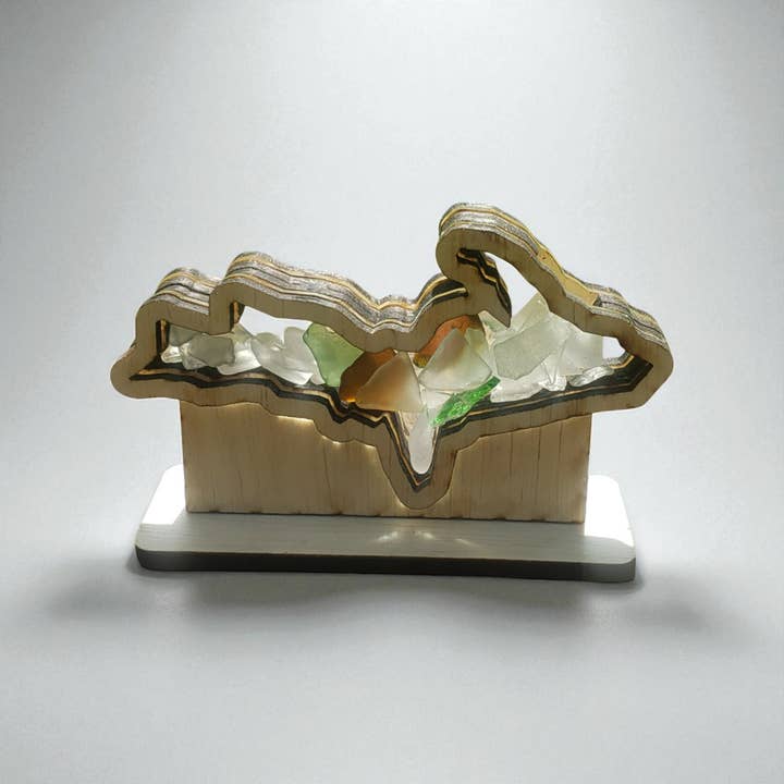 Sea Glass Displays - Wholesale Display case - MI Upper Peninsula Sea Beach Glass Shadowbox, Medium3