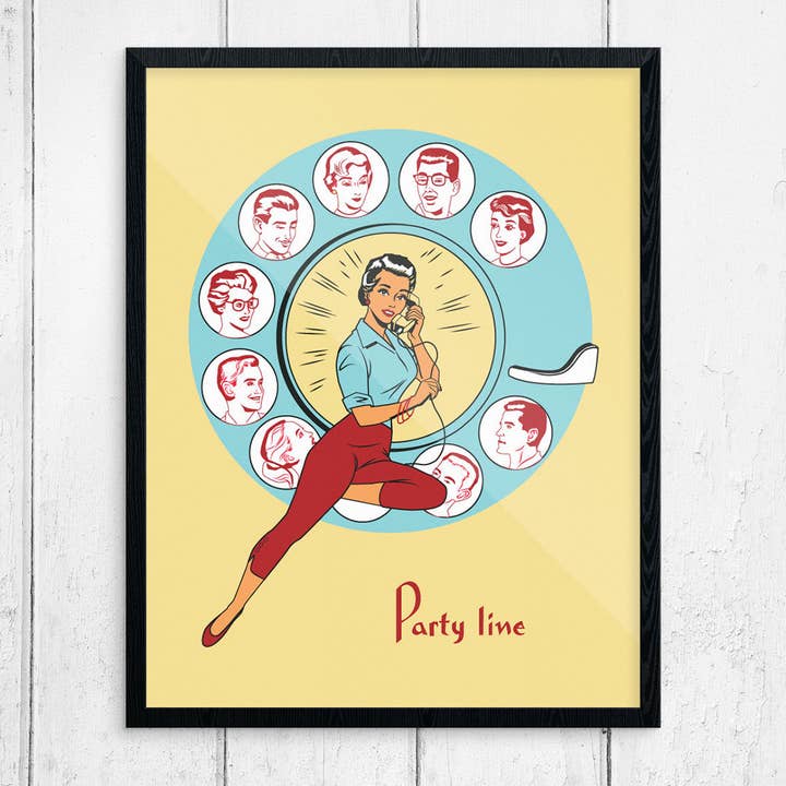 Fridgedoor - Vente Affiche d'art - Impression de ligne de fête 11 po x 14 po