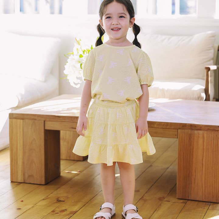 Remy Ribbon Pattern Top & Tiered Mini Skirt for wholesale by ToTo Heros