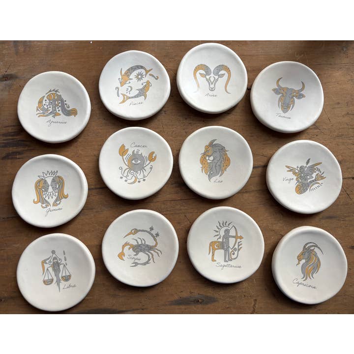 August Ceramics - Wholesale Jewelry Dish - 3.5" Ceramic Zodiac Sign assortment with Tabletop Display 2
