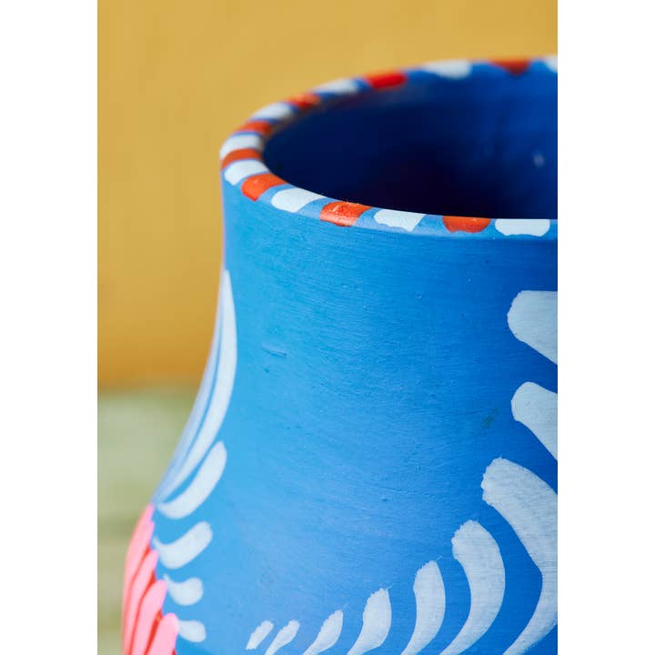 Namaste - Wholesale Plant Pot - Handpainted Boyam Planter - Large2