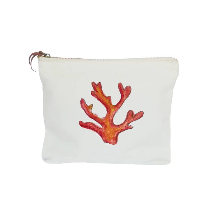 coral orange zipper pouch for wholesale by Tina Labadini Designs
