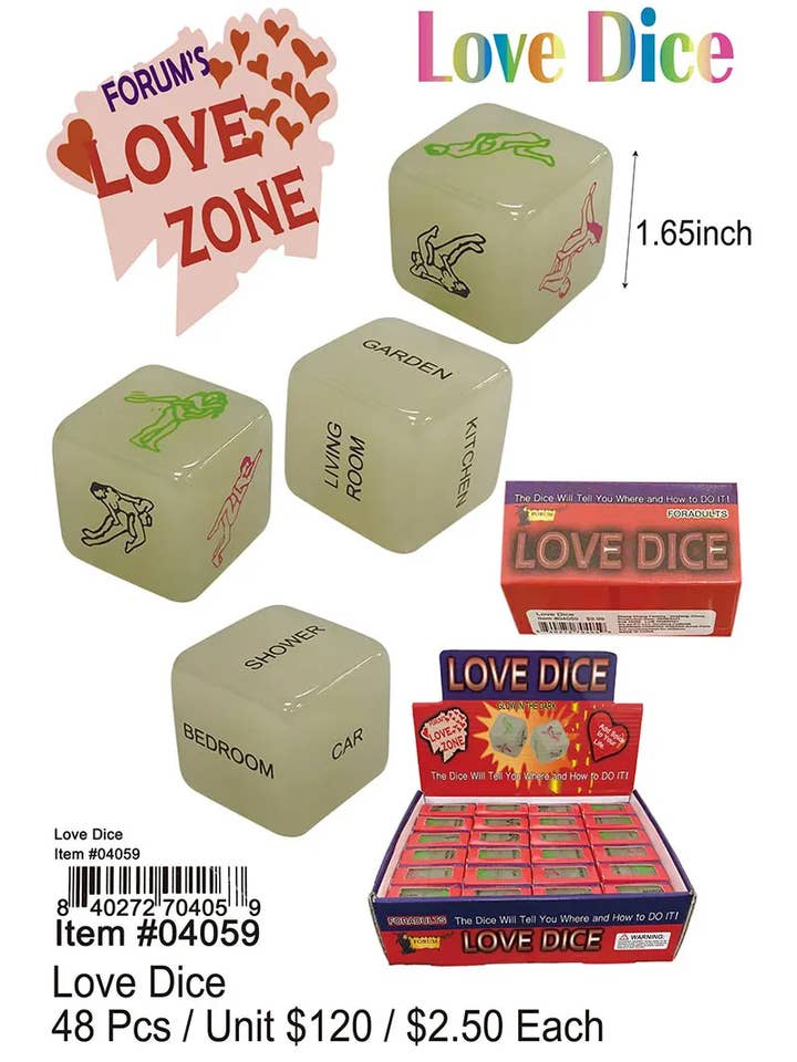 Couple Love Dice 48 Pcs . for wholesale by Puka Creations