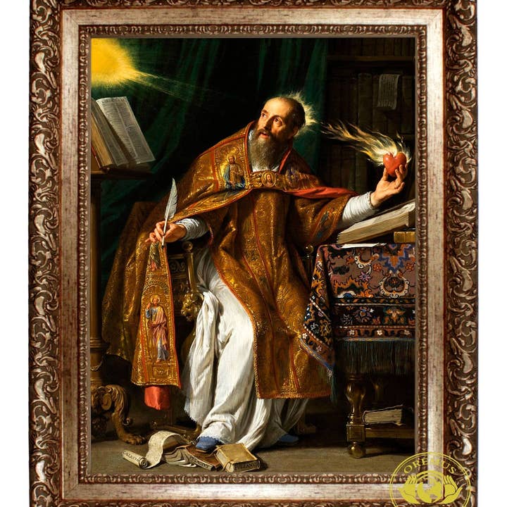 Œuvre encadrée - Toile de Saint Augustin 30" pour la vente par Oremus Mercy