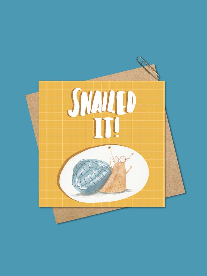 Snailed it Card for wholesale by Pen and Gwyn