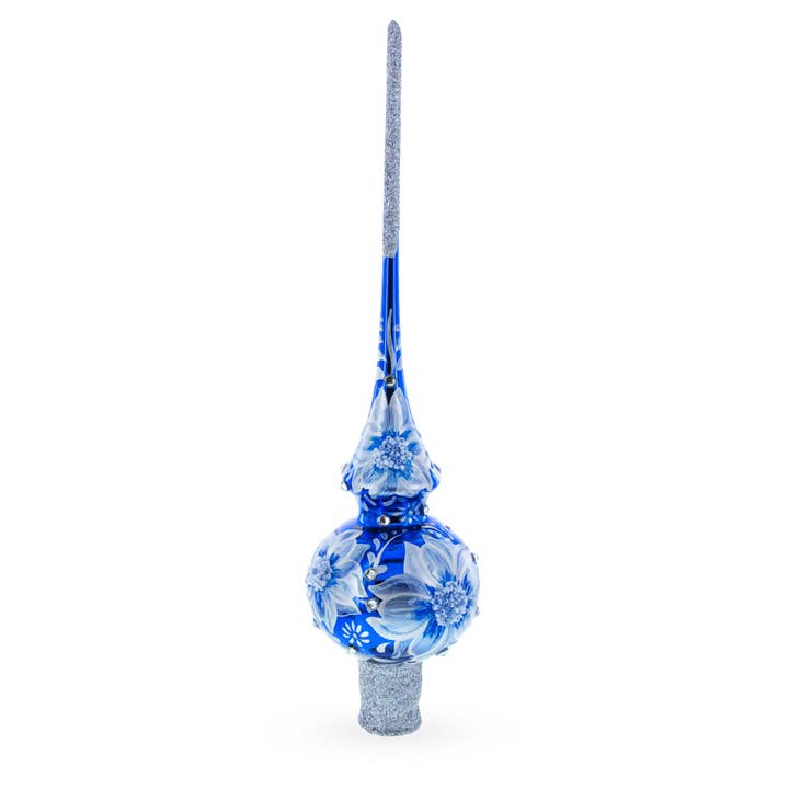 BestPysanky - Wholesale Tree Topper - Elegant Cobalt Bloom with Glittering Accents Tree Topper1