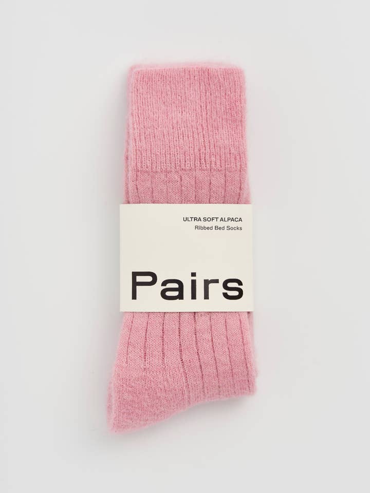 Pairs Socks - Venta al por mayor Calcetines - Unisex - Calcetines de cama acanalados de alpaca ultra suaves en color rosa sherbet3