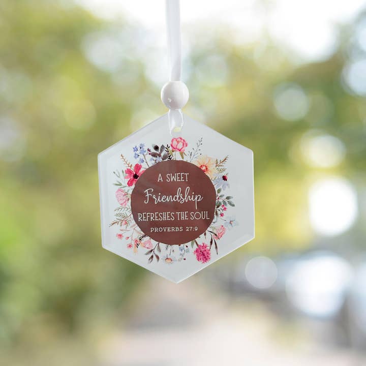 So Thoughtful Gifts - Wholesale Suncatcher - Scripture Window Charm - Proverbs 27:9 | Suncatcher2