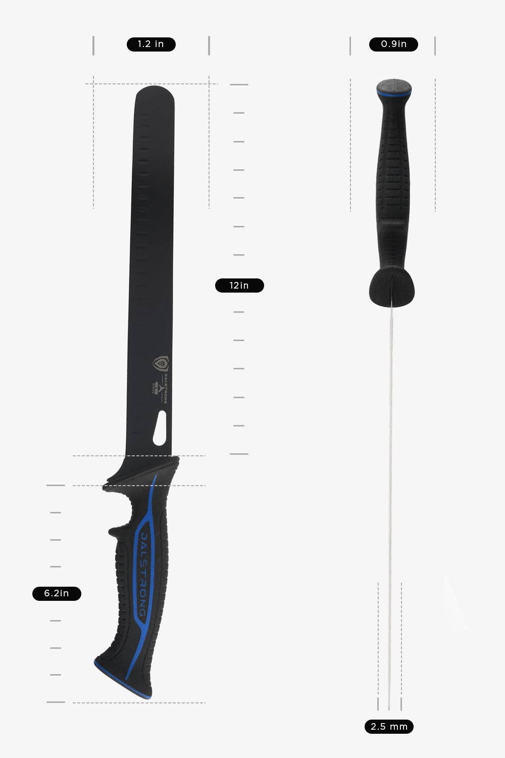 Dalstrong - Wholesale Kitchen/Utility Knife - Slicing Knife 12" | Night Shark Series | Dalstrong ©9