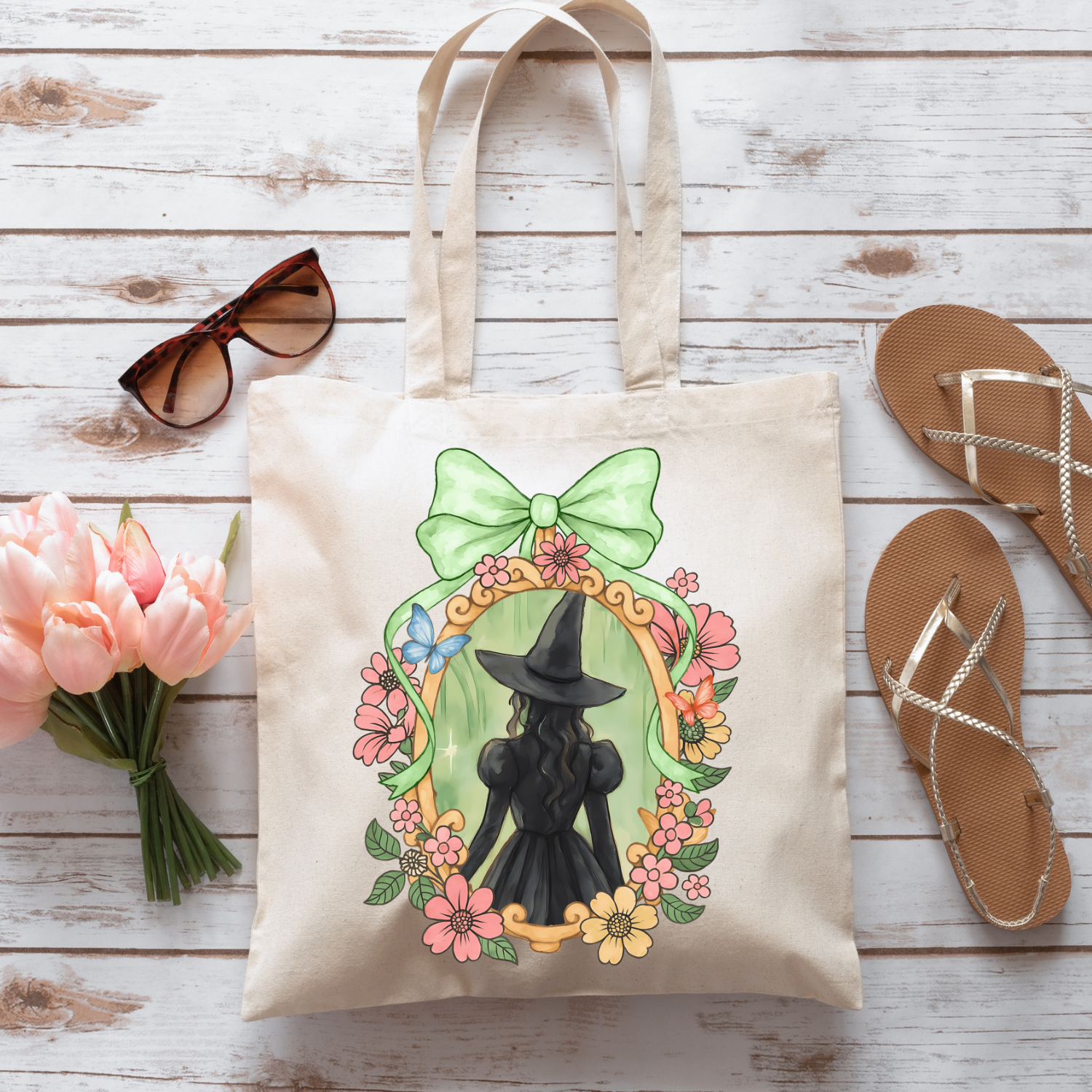 The Gift Genie LLC - Wholesale Tote bag – Women's - Green Witch - Tote Bag1