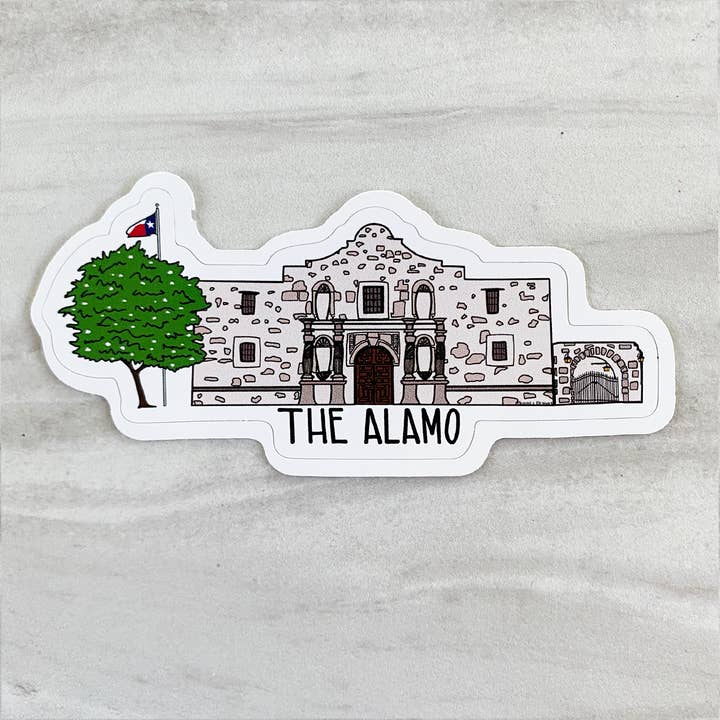 The Alamo San Antonio, Texas Sticker for wholesale by Nanner Designs