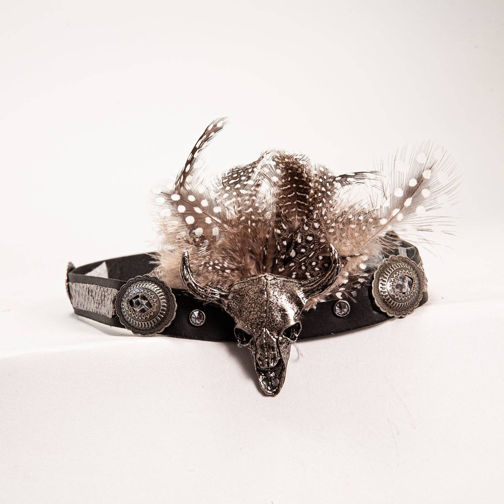 American Hat Makers - Vendita all'ingrosso Bandana - Unisex - Fascia per cappello con teschio in pelle di lucertola - Stile True Grit