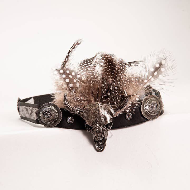 Lizard Skin Skull Concho Hat Band - Style True Grit for wholesale by American Hat Makers