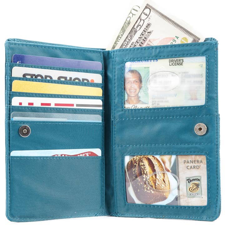 Big Skinny Wallets - Wholesale Wallet - Unisex - RFID Blocking Plus Sized MyPhone Bifold Wallet - Ocean Blue7