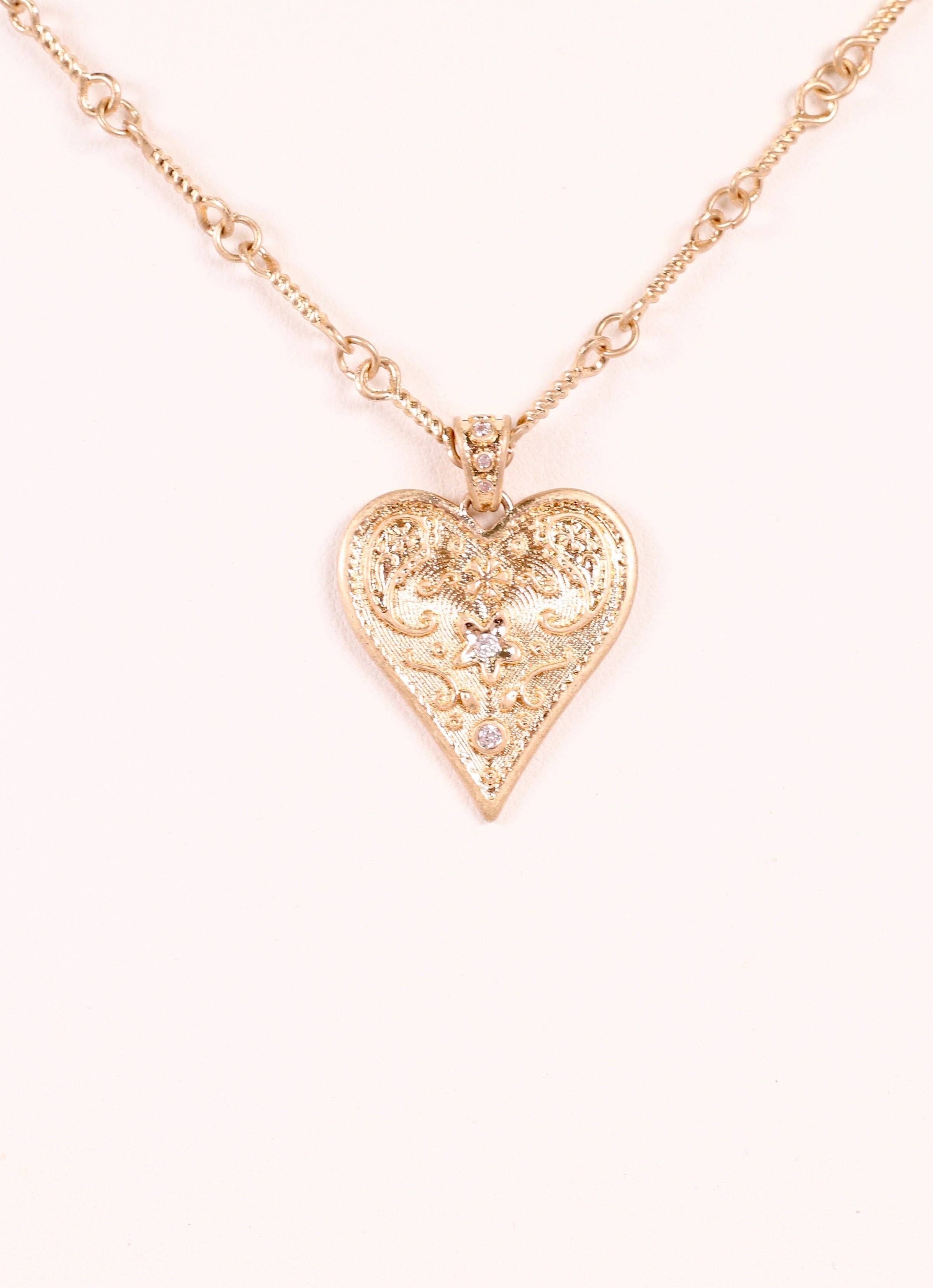 Caroline Hill - Vente Colliers à pendentif - Collier Kelly Heart DORÉ2