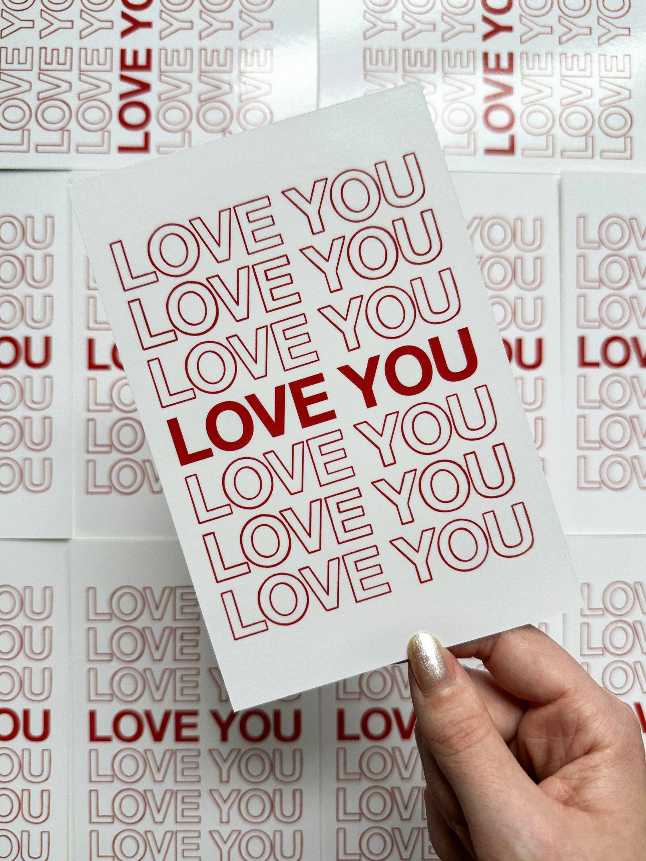 lu bremer design - Wholesale Art Print - love you mini art print - 4x6 postcard size2