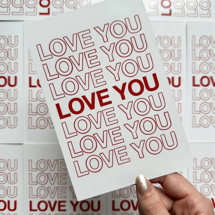 lu bremer design - Wholesale Art Print - love you mini art print - 4x6 postcard size2